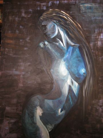 Femme bleue aux piercings